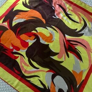COLOURFUL, abstract vintage silk scarf